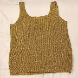 Gold Shimmer Knit Tank Top (S)
